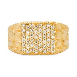 14K Yellow Gold and 0.83ct Diamond Mens Ring