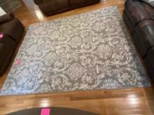 Grey & White Area Rug 95x118in