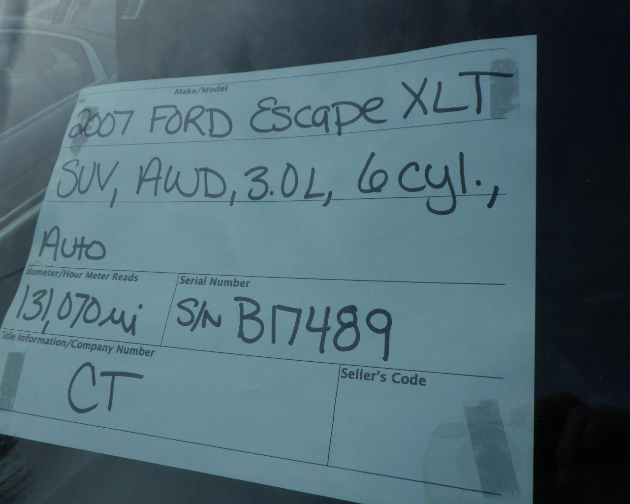 2016 FORD Escape XLT   V6   4x4 s/n:B17489