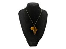 Sterling Silver Tiger Eye Africa Necklace