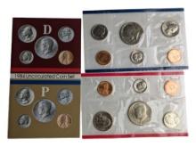 1984 US Mint Uncirculated Coin Set - D & P
