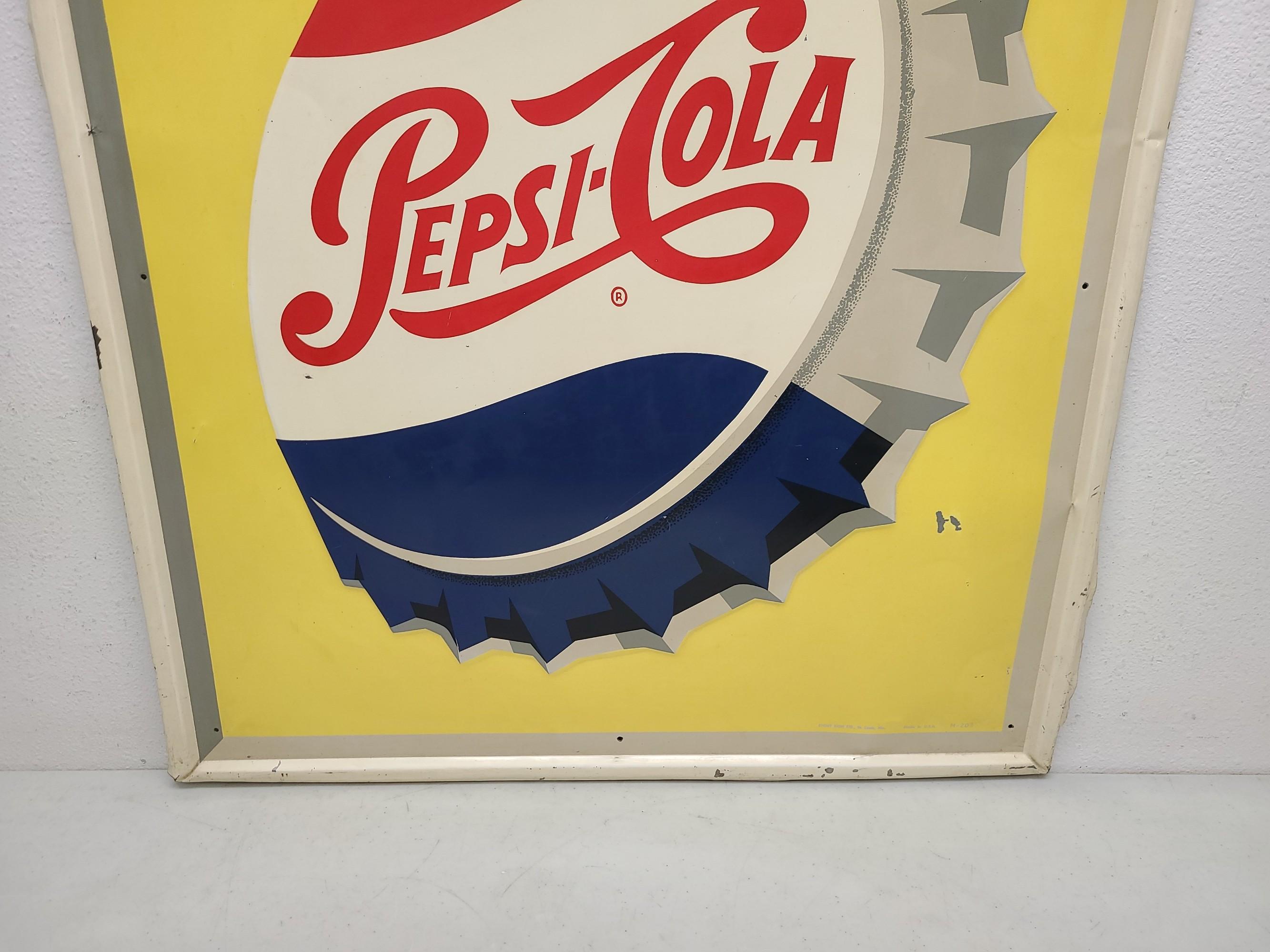 SST Embossed Pepsi Self Framed Sign