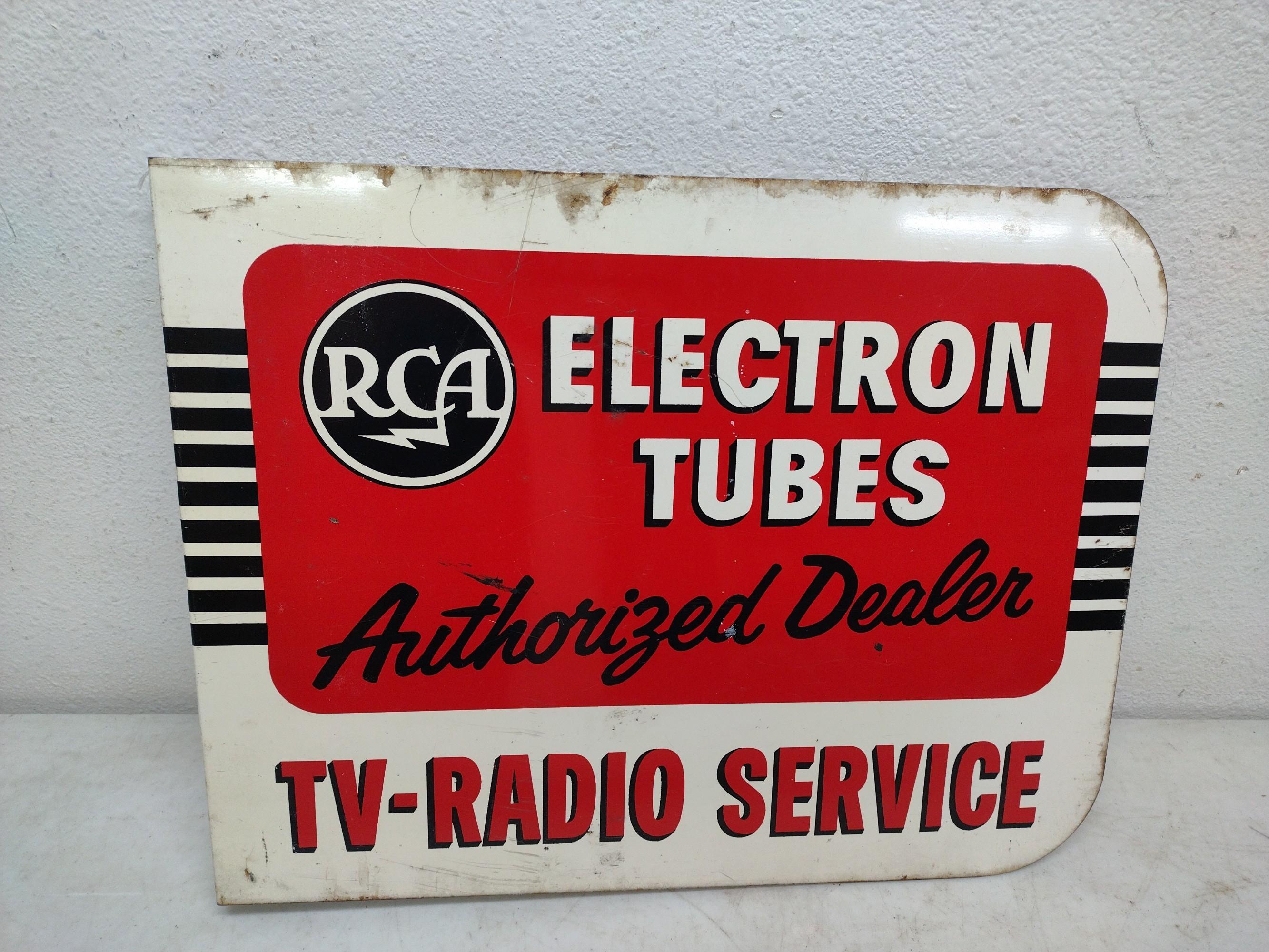 Vintage DST RCA Electron Radio Tubes Flange Sign