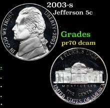 Proof 2003-s Jefferson Nickel 5c Grades GEM++ Proof Deep Cameo