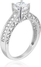 DECADENCE Sterling Silver 6.5mm Round Cut Cubic Zirconia  Ring Size 7