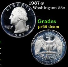 Proof 1987-s Washington Quarter 25c Grades GEM++ Proof Deep Cameo