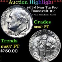 ***Auction Highlight*** 1975-d Roosevelt Dime Near Top Pop! 10c Graded Gem++ Full Bands BY USCG (fc)