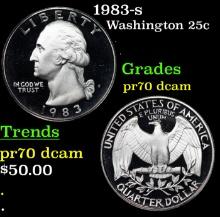 Proof 1983-s Washington Quarter 25c Grades GEM++ Proof Deep Cameo