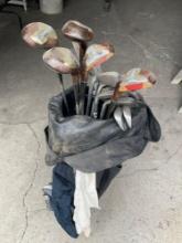 Golf bag and 15 golf clubs