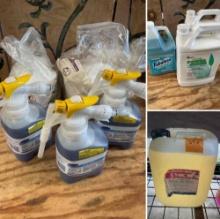 Assorted items. Oxivir wipes, disinfectant cleaner and deodorant, hand sanitizer gel, etc