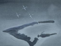 WWII Jo Kotula watercolor Wake Island