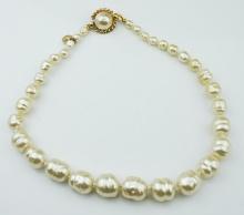 Chanel Graduated Faux Baroque Pearl Necklace