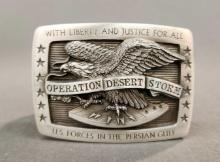 Gen. Gray Operation Desert Storm belt buckle