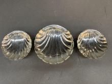 3 Gen. Gray Mexican sterling shell dishes