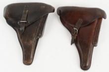 LOT OF 2: WW2 P.38 AND P.08 LUGER LEATHER HOLSTER