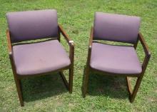 Pair Wooden Frame Mid Centry Moder Chair