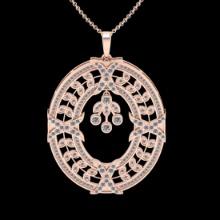 1.53 Ctw VS/SI1 Diamond 14K Rose Gold Necklace (ALL DIAMOND ARE LAB GROWN )
