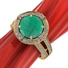 2.35 CtwVS/SI1 Emerald and Diamond14K Yellow Gold Engagement Halo Ring (ALL DIAMOND ARE LAB GROWN)