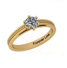 CERTIFIED 0.9 CTW I/VVS1 ROUND (LAB GROWN Certified DIAMOND SOLITAIRE RING ) IN 14K YELLOW GOLD