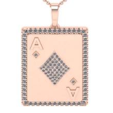 2.81 Ctw VS/SI1 Diamond 14K Rose Gold Poker theme Pendant Necklace ALL DIAMOND ARE LAB GROWN