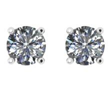 CERTIFIED 1.51 CTW ROUND J/SI2 DIAMOND (LAB GROWN Certified DIAMOND SOLITAIRE EARRINGS ) IN 14K YELL