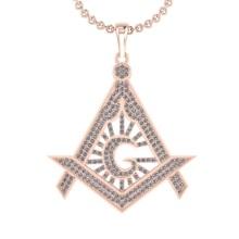 1.05 Ctw VS/SI1 Diamond 14K Rose Gold Pendant Necklace (ALL DIAMOND LAB GROWN )