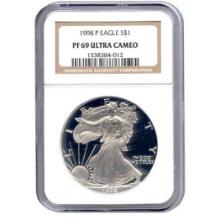 Certified Proof Silver Eagle PF69 1998