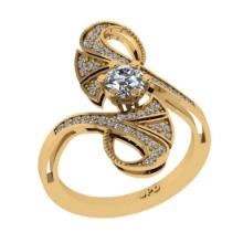 0.73 Ctw VS/SI1 Diamond 10K Yellow Gold Engagement Halo Ring