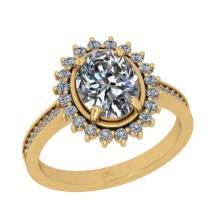 2.44 Ctw VS/SI1 Diamond 14K Yellow Gold Engagement Ring