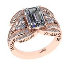 2.76 Ctw VS/SI1 Diamond 14K Rose Gold Engagement Ring