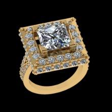 3.85 Ctw VS/SI1 Diamond Style 14 K Yellow Gold Engagement Ring (ALL DIAMOND ARE LAB GROWN )