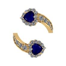 4.24 Ctw VS/SI1 Blue Sapphire and Diamond14K Yellow Gold Engagement Ring