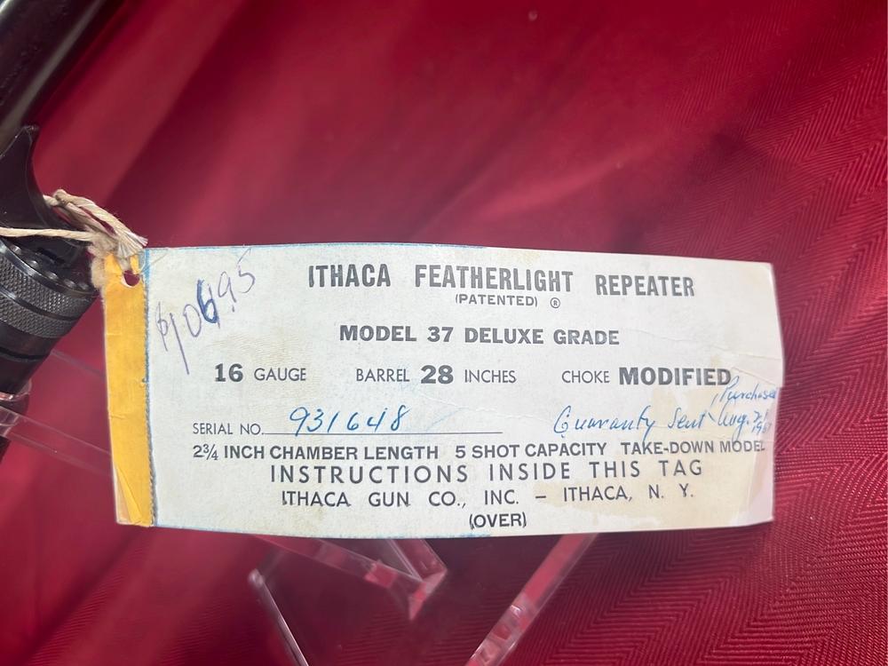 Ithaca 37 Featherlight Deluxe Grade 16 Ga. Shotgun