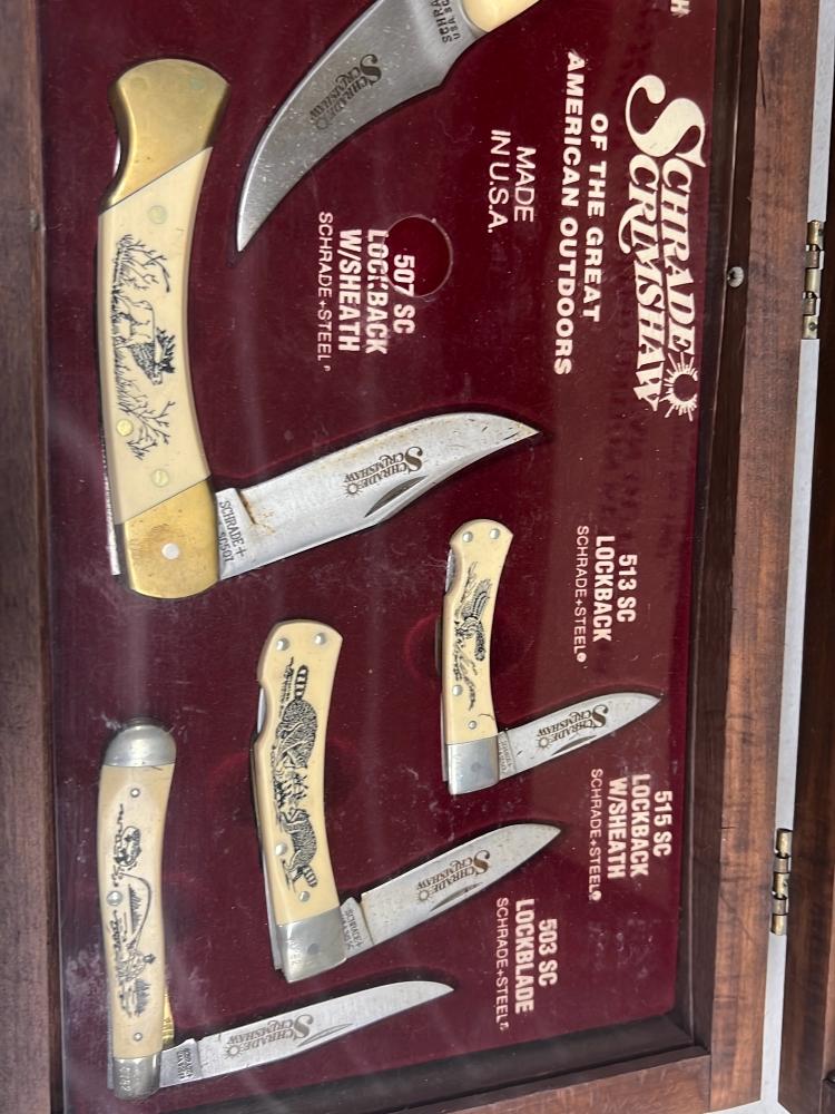 Scharde Scrimshaw 1991 Limited Edition Series 1 of 1500 7 Scrimshaw knives