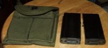 2 WWII M1 Carbine Mags & Pouch