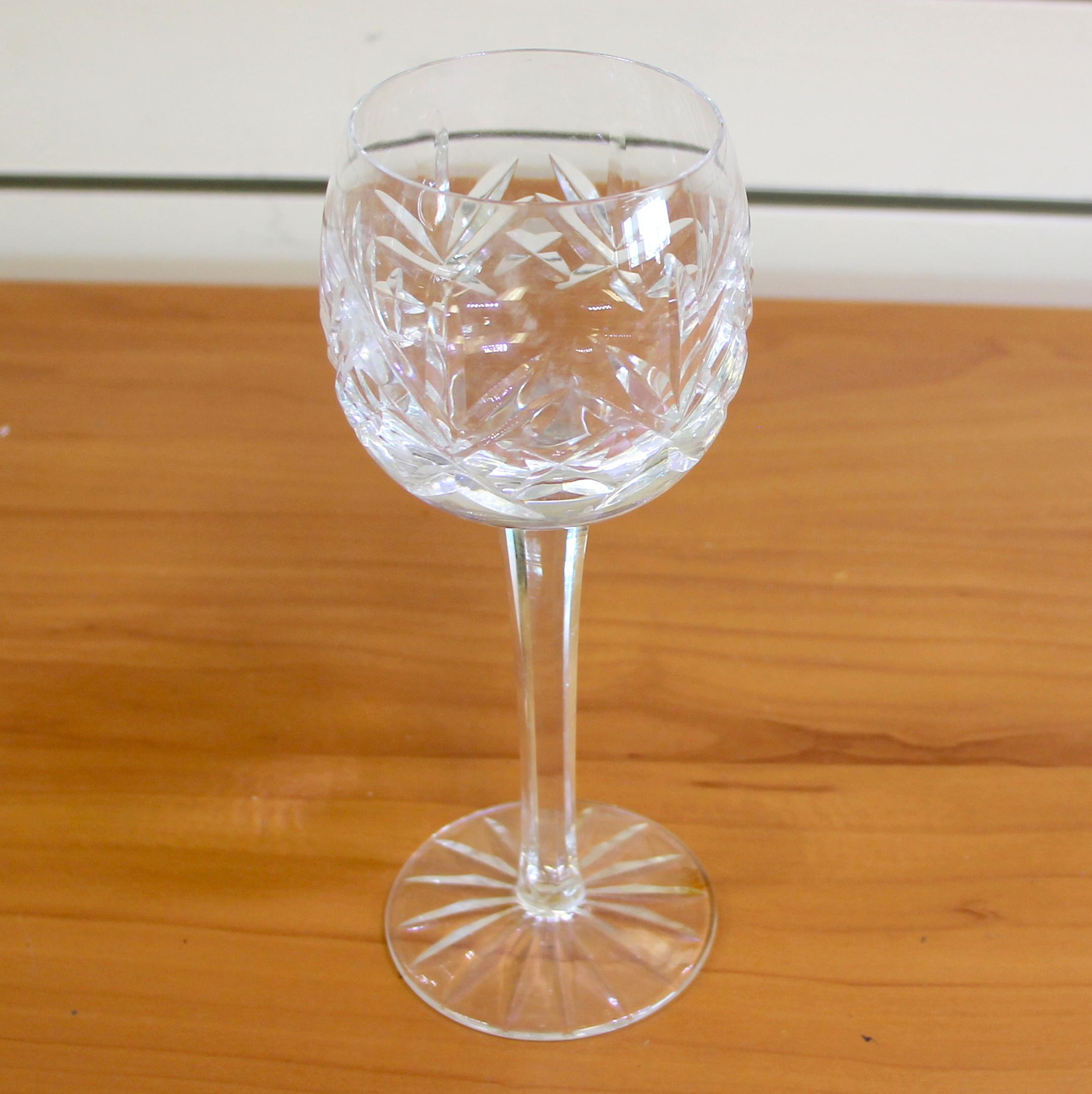 Astral Questa Cut Crystal Hock Wine Glasses Set Of 7