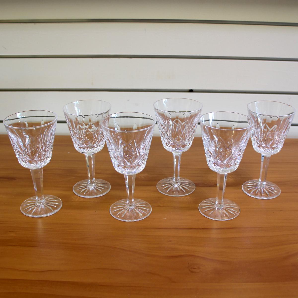 Waterford Lismore Claret Wine Glasses Set Of 6