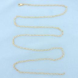 28 Inch Cable Link Chain Necklace In 18k Yellow Gold