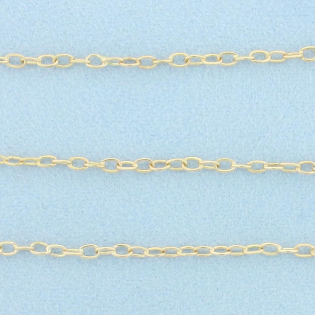 28 Inch Cable Link Chain Necklace In 18k Yellow Gold