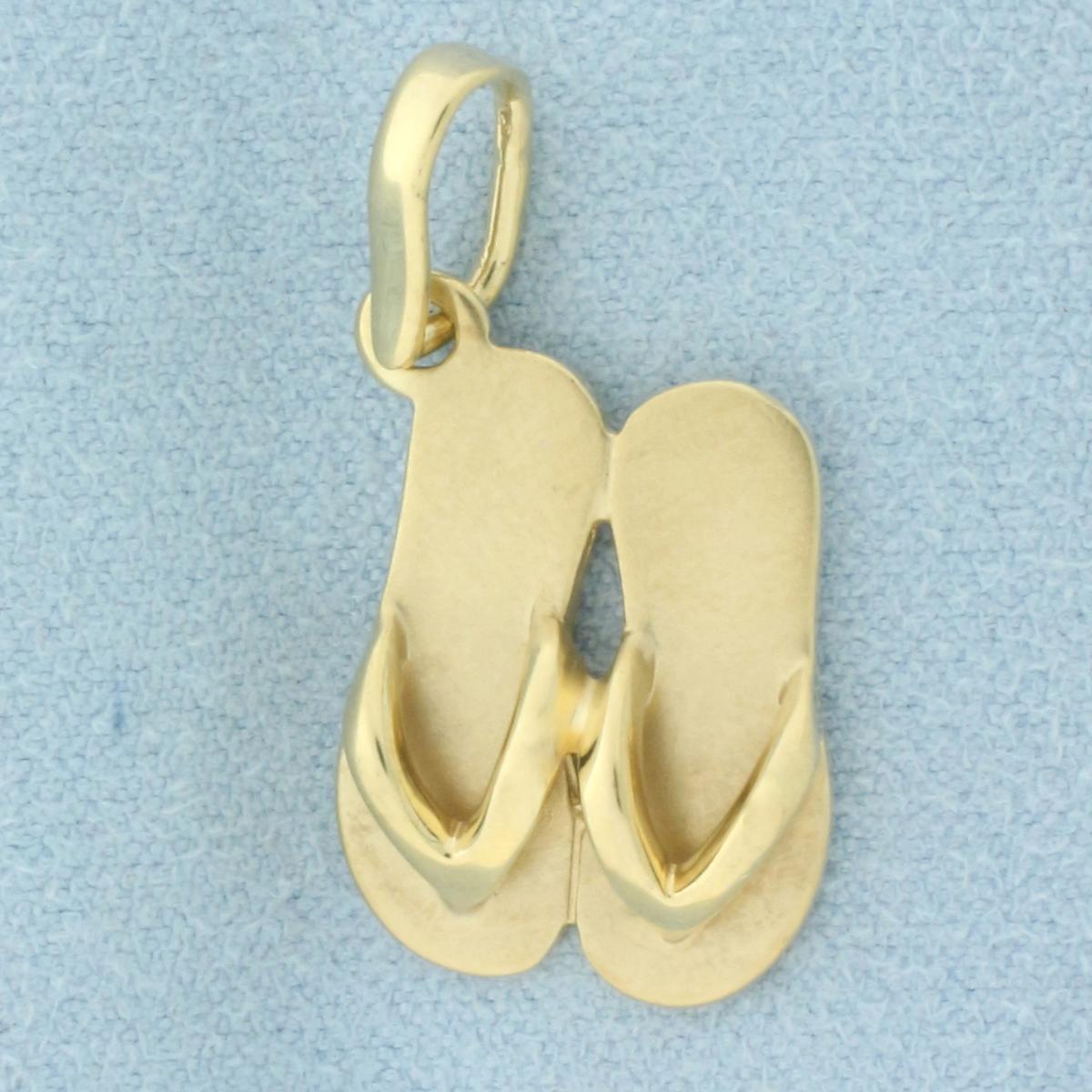 Flip Flops Pendant In 14k Yellow Gold