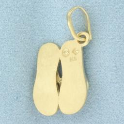 Flip Flops Pendant In 14k Yellow Gold