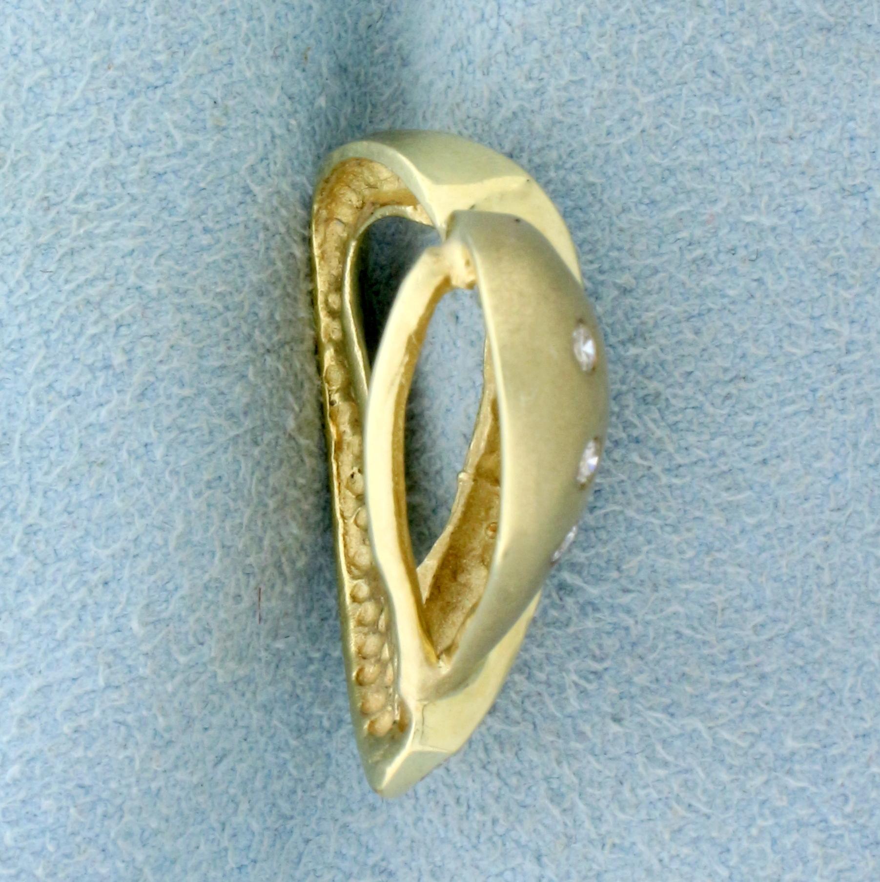 Designer 3/4ct Tw Diamond Heart Pendant In 14k Yellow Gold