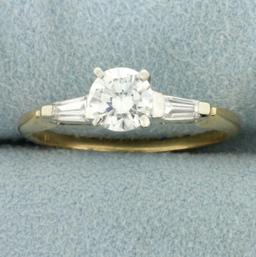 Diamond Engagement Ring In 14k Yellow And White Gold