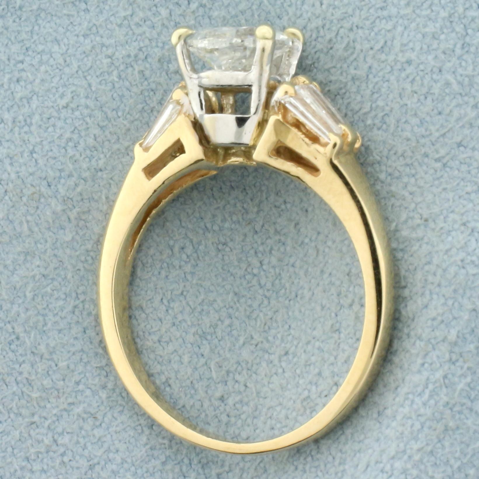 Pear Diamond Engagement Ring In 14k Yellow Gold