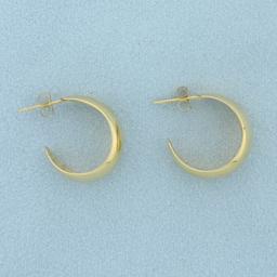 Etched Design Hoop Earrings In 14k Yellow Gold
