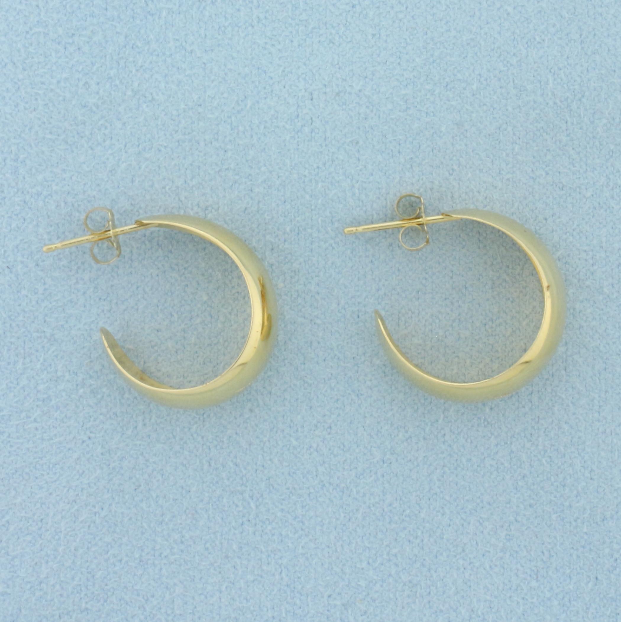 Etched Design Hoop Earrings In 14k Yellow Gold