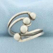 Ball Bead Spiral Ring In Sterling Silver