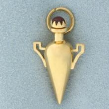 Ruby Amphora Water Jug Pendant Or Charm In 18k Yellow Gold