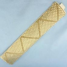 Italian Wide Mesh Woven Bracelet In 14k Yellow Gold