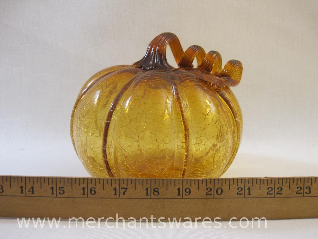 Blown Glass Pumpkin, 2 lbs 9 oz